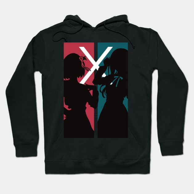 Lycoris recoil Chisato nishikigi x Takina inoue Clean anime characters silhouette design Hoodie by Animangapoi